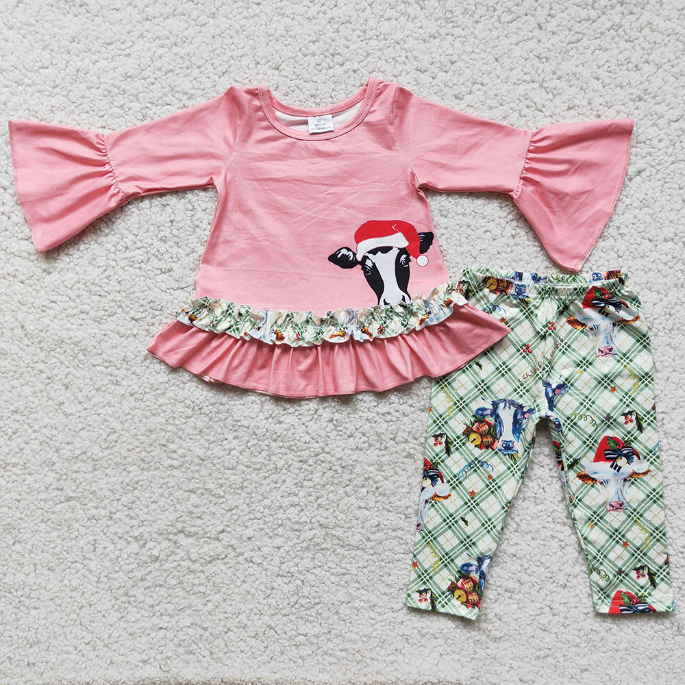 Pink Christmas heifer legging sets