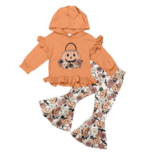 Load image into Gallery viewer, Baby Girls Pumpkin basket hoodie top bell pants sets
