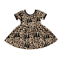 Load image into Gallery viewer, Baby girls halloween witch leopard dresses
