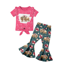 Load image into Gallery viewer, Baby Girls cute cow western heifer bell pants clothing
