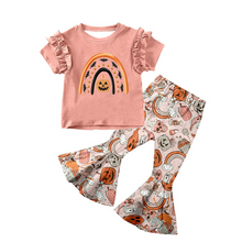 Load image into Gallery viewer, Baby girls Halloween pumpkin pink bell pants sets
