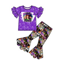 Load image into Gallery viewer, Baby girls witch purple Halloween bell pant sets
