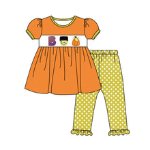 Load image into Gallery viewer, Baby Girls halloween Boo ruffle pants sets
