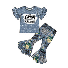 Load image into Gallery viewer, Baby girls witch grey Halloween bell pant sets
