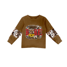 Load image into Gallery viewer, Baby Boys Western Babe Brown Long Sleeve shirts tops

