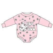 Load image into Gallery viewer, Baby girls boo Halloween pink rompers
