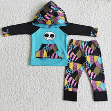 Load image into Gallery viewer, Baby Boys Hooded Patchwork Halloween fall sets
