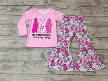 Load image into Gallery viewer, Baby Girls Halloween pink ghost bell pants sets
