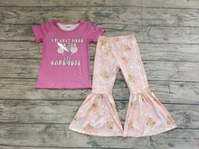 Load image into Gallery viewer, baby girls cake pops pink bell pants sets

