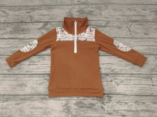Load image into Gallery viewer, Baby boys western brown cow skull pullover tops
