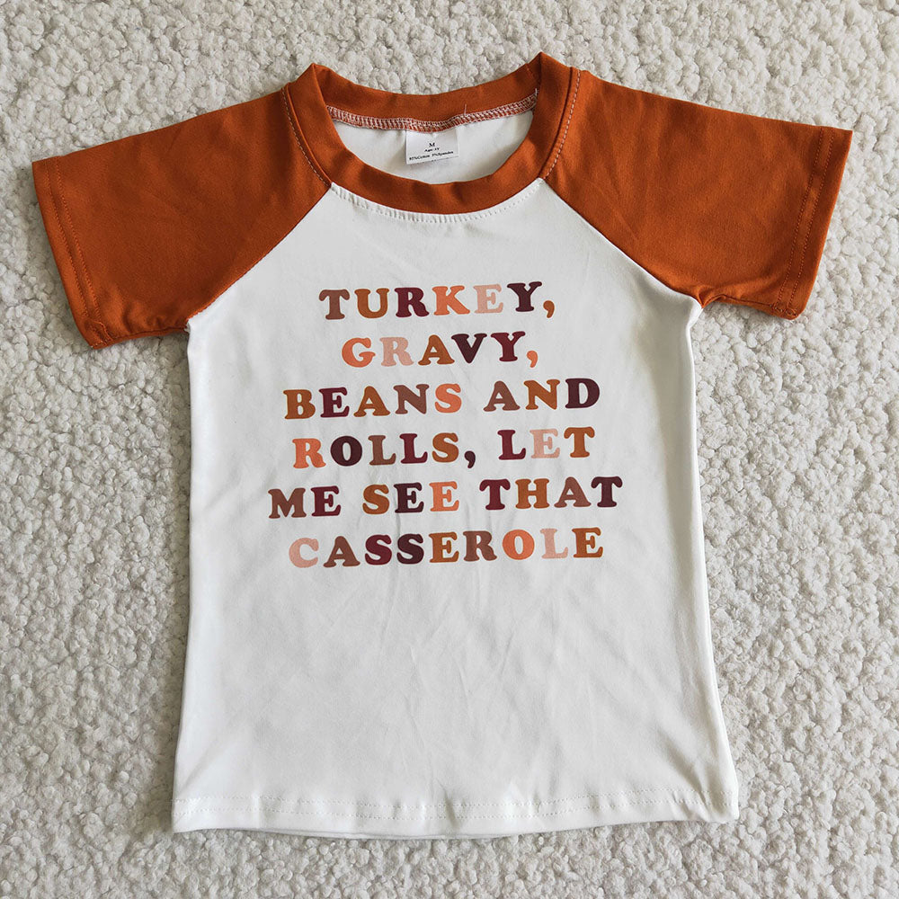 Boys Turkey Words cassarole Shirts