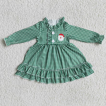 Load image into Gallery viewer, Girls Santa Green Gown(Knee legnth)
