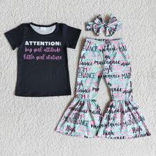 Load image into Gallery viewer, Baby girls attention bell outfits clothing sets-(can choose bow here)
