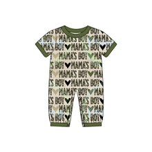 Load image into Gallery viewer, Baby Boys Mama&#39;s Boy Green Pockets rompers
