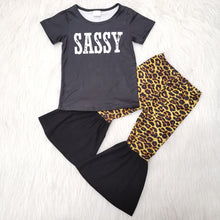 Load image into Gallery viewer, Black sassy leopard set
