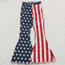 Load image into Gallery viewer, Adult women 4th Of July Stars denim bell pants Jeans
