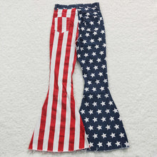 Load image into Gallery viewer, Adult women 4th Of July Stars denim bell pants Jeans
