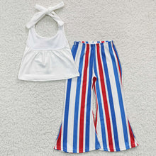Load image into Gallery viewer, Baby Girls American Babe Stripe Bell Pants Clothes Sets
