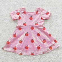 Load image into Gallery viewer, Baby Girls Back To School Apple Sequin Knee Length Dresses
