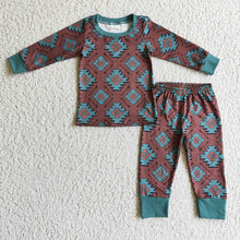 Load image into Gallery viewer, Baby boys western aztec pajamas pants sets
