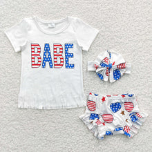 Load image into Gallery viewer, Baby Girls 4Th Of July Babe Bummie Sets
