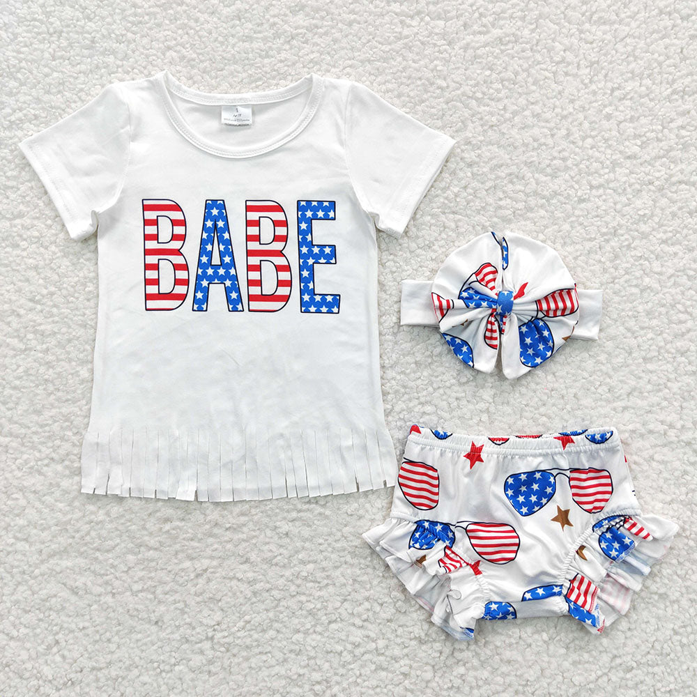 Baby Girls 4Th Of July Babe Bummie Sets