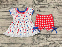 Load image into Gallery viewer, Baby Girls 4th Of July Balloon Tunic Top Shorts Outfits Clothes Sets
