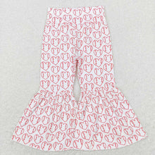 Load image into Gallery viewer, Baby Girls Baseball White Red Bell Flare Pants
