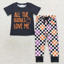 Load image into Gallery viewer, Baby Boys Halloween Ghost Checkered Pants Clothing Sets

