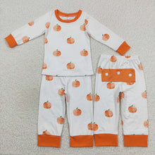 Load image into Gallery viewer, Baby Boys Pumpkin Fall Shirt Pants Jammies Pajamas Clothes Sets
