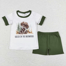 Load image into Gallery viewer, Baby Boys Toddler Dog Backwoods Stripes Shirts Shorts Clothes Sets
