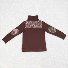 Load image into Gallery viewer, Baby Boys Camo Brown Zip Long Sleeve Pullover Tops
