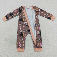 Load image into Gallery viewer, Baby Boys Girls Infant Western Boots Zip Rompers
