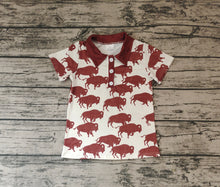 Load image into Gallery viewer, Baby Boys Cow Western Short Sleeve Buttons Shirts Tops
