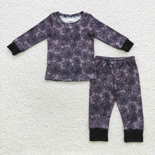 Load image into Gallery viewer, Baby Boys Halloween Black Spider Web Pajamas Clothes Sets
