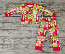 Load image into Gallery viewer, Baby Boys Christmas Green Red Tops Pants Pajamas Clothes Sets
