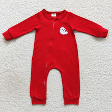 Load image into Gallery viewer, Baby Boys Christmas Santa Red Zip Rompers

