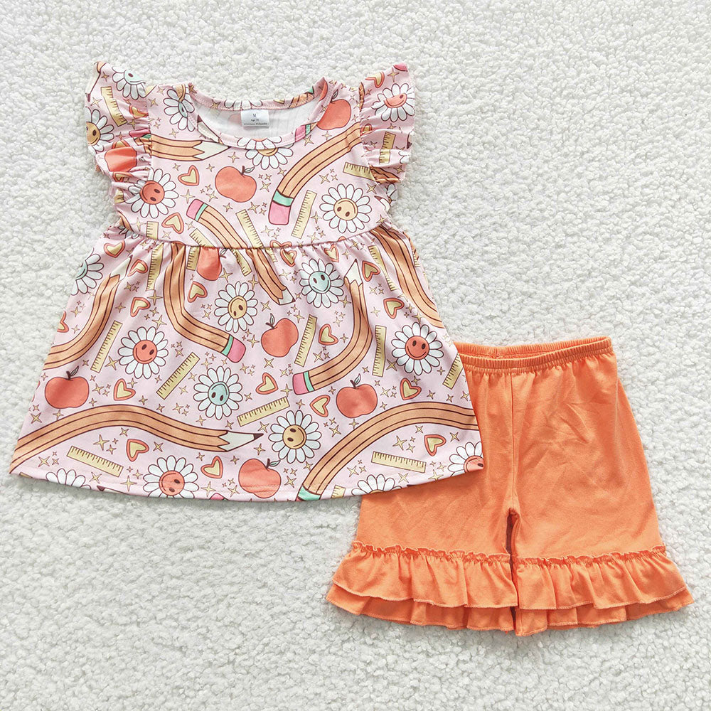 Baby Girls Back To School Tunic Shorts shorts sets