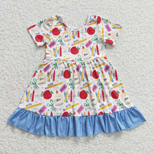 Load image into Gallery viewer, Baby Girls Back To School Ruffle Dresses
