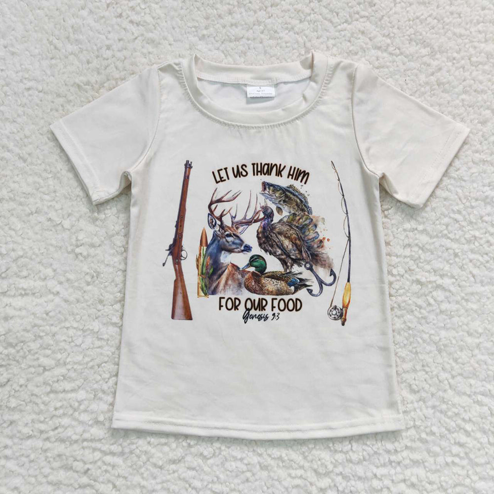 Baby Boys Duck Hunting White Top Tee Shirts