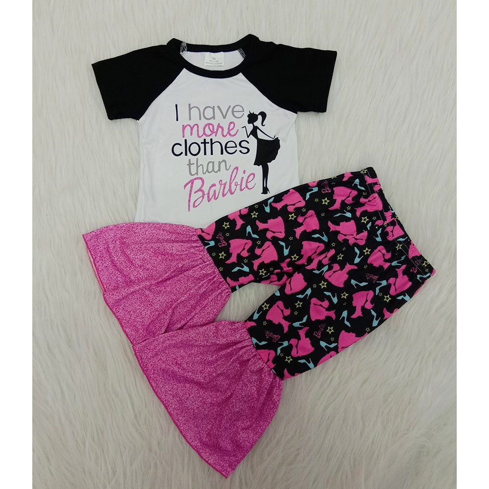 baby girls bar bell bottom pants sets