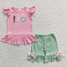 Load image into Gallery viewer, Baby Girls Baseball Summer Shorts Sets
