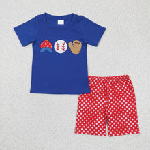 Load image into Gallery viewer, Baby Boys baseball summer shorts sets
