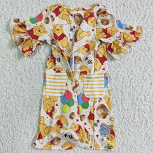 Load image into Gallery viewer, Baby girls bear cartoon dresses
