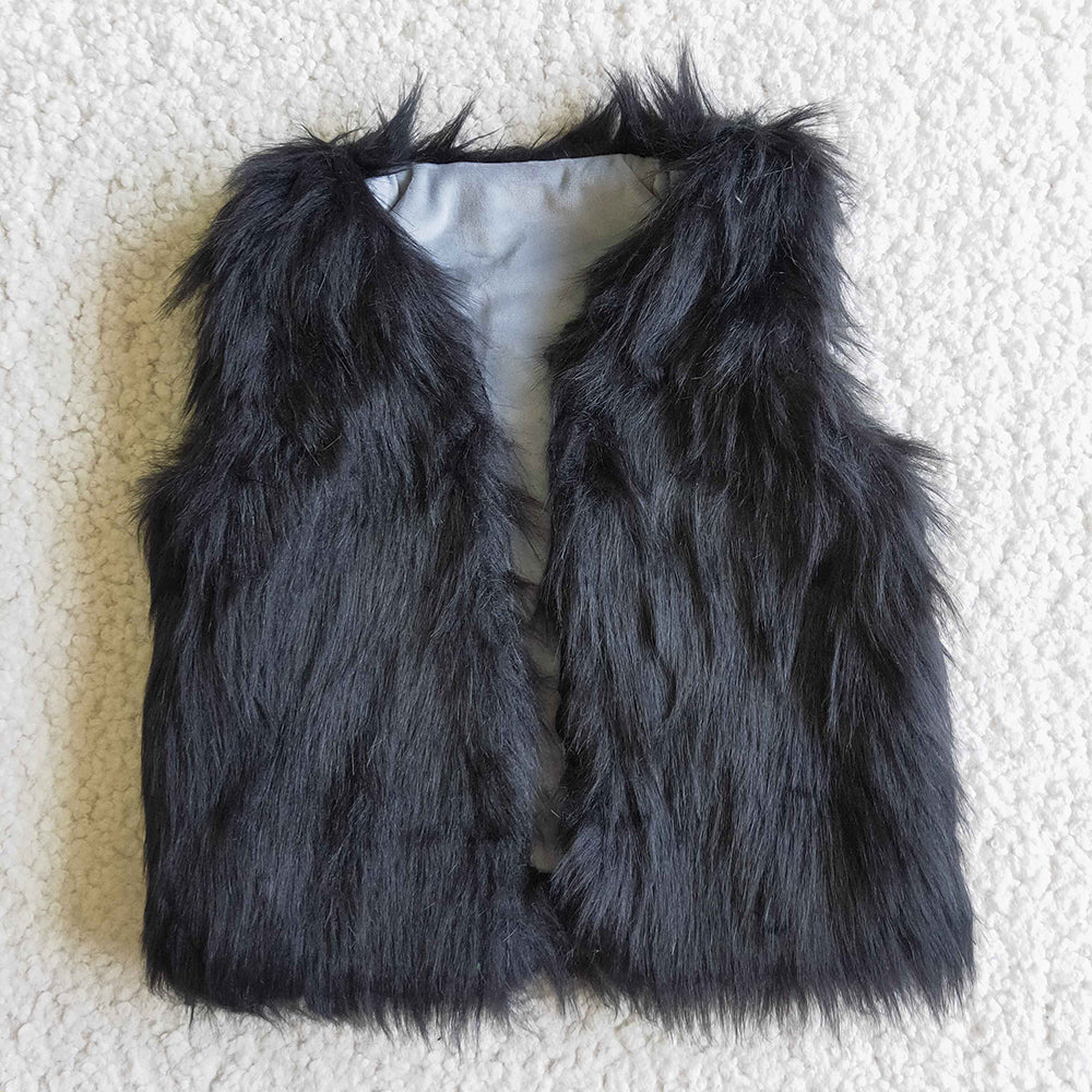 Black Fur Vest