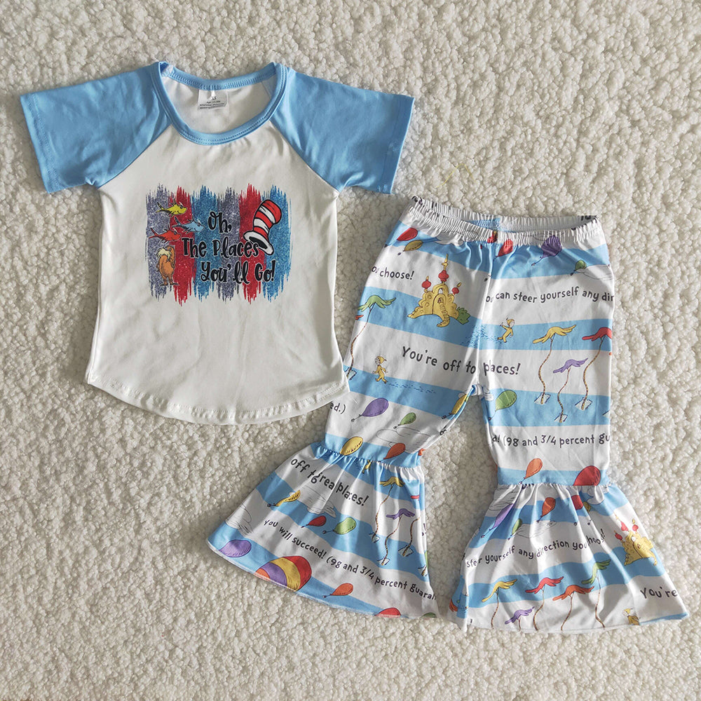 Blue raglan reading bell set