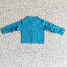 Load image into Gallery viewer, Baby girls white tassel blue denim jackets
