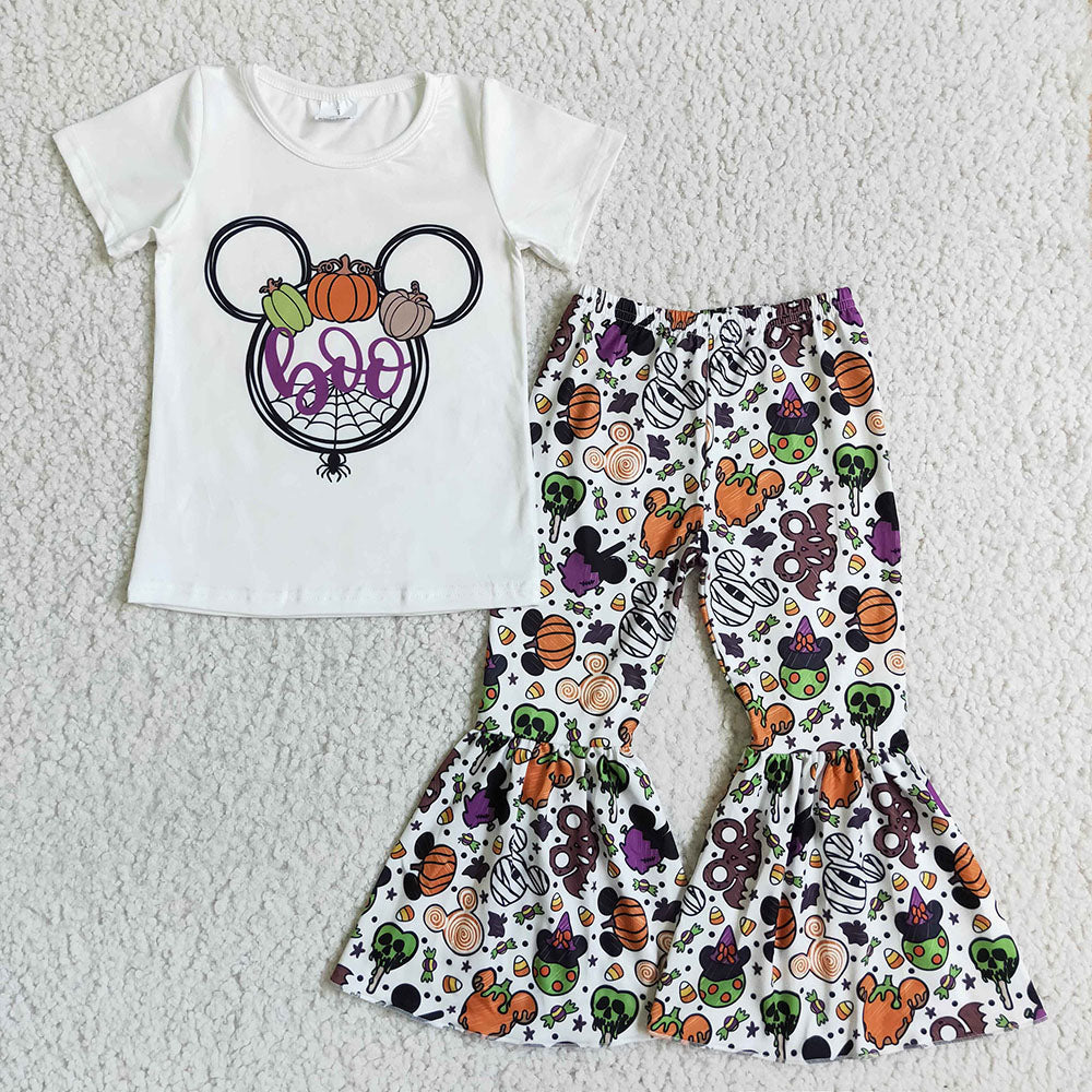 Baby girls halloween Boo bell cartoon pants sets