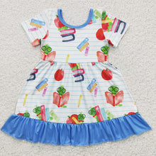 Load image into Gallery viewer, Baby Girls Back To School Book Knee Length Dresses
