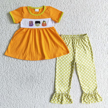 Load image into Gallery viewer, Baby Girls halloween Boo ruffle pants sets
